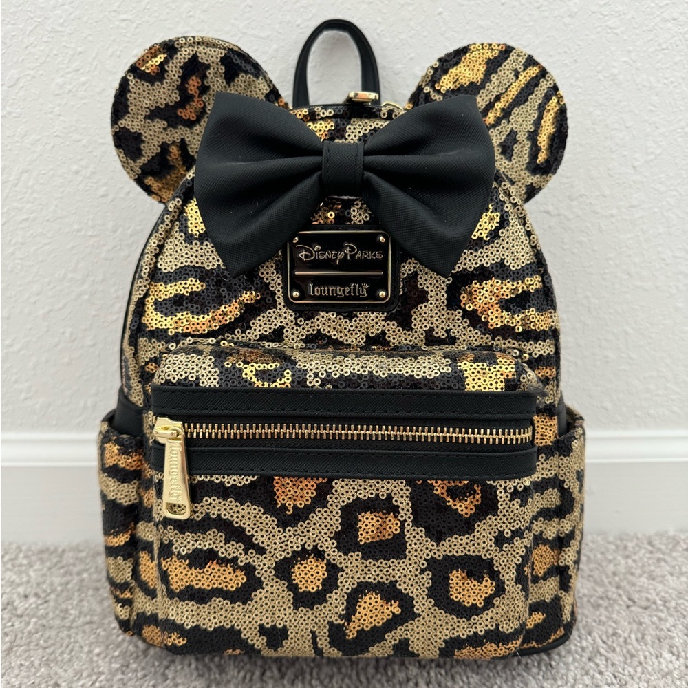 Sequin Minnie Leopard Loungefly